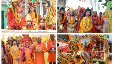 Photo of भव्य कलश यात्रा के साथ श्रीमद् देवी भागवत महा पुराण ज्ञान यज्ञ कथा का शुभारंभ