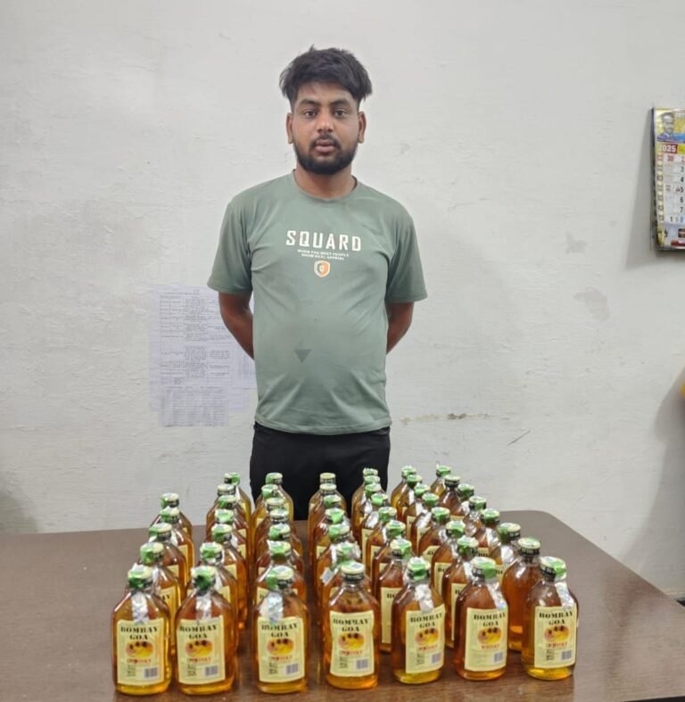 कोटा पुलिस ने ग्राम गनियारी से 50 नग अवैध अंग्रेजी शराब के साथ 1 आरोपी  गिरफतार