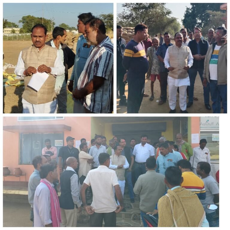 विधायक दिलीप लहरिया ने किये ग्राम धुर्वाकारी एवं जैतपुर धान खरीदी केंद्र का निरीक्षण