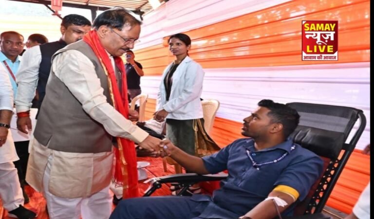 जन्मदिन पर सेवा का संदेश: मुख्यमंत्री  साय ने जन्मदिन पर रक्तदान शिविर का किया शुभारंभ