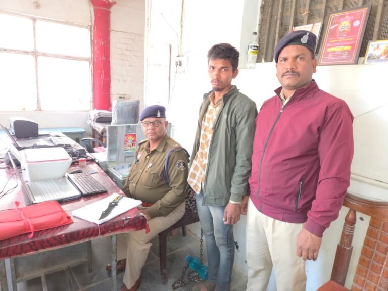 धारदार चाकू लहराकर दहशत फैलाने वाला आरोपी गिरफ्तार, आर्म्स एक्ट में भेजा गया जेल