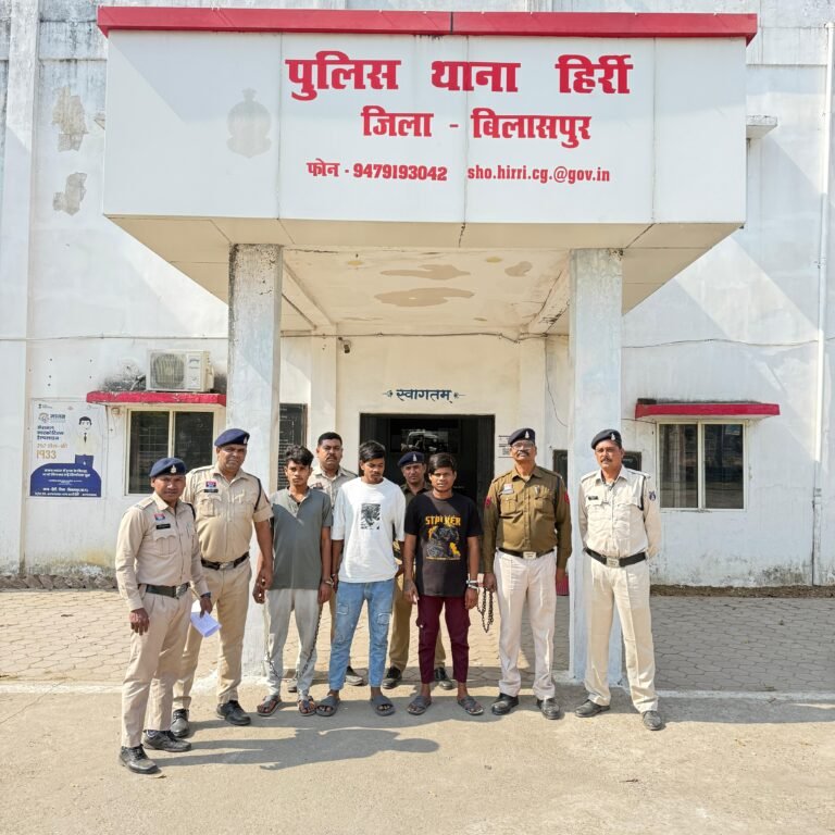 हिर्री थाना पुलिस की कार्रवाई: हाईवे पर ट्रक चालक से लूट करने वाले गिरोह के तीन आरोपी गिरफ्तार