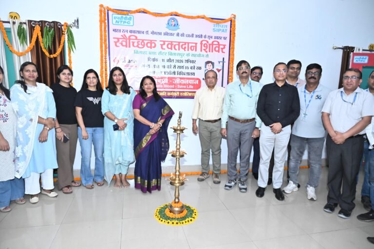 एनटीपीसी सीपत में स्वैच्छिक रक्तदान शिविर का आयोजन