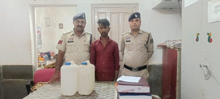 ग्राम बसहा में सीपत पुलिस की रेड 19 लीटर कच्ची महुआ शराब जब्त ,आरोपी गिरफ्तार