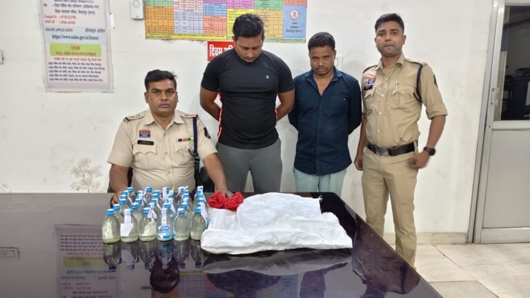 अवैध शराब कारोबार पर तारबाहर पुलिस का प्रहार, 35 पौवा शराब व कार सहित दो गिरफ्तार