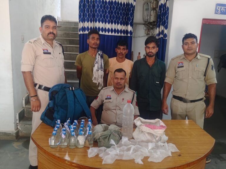 रतनपुर पुलिस की बड़ी कार्रवाई, तीन आरोपियों के घरों से अवैध शराब जब्त