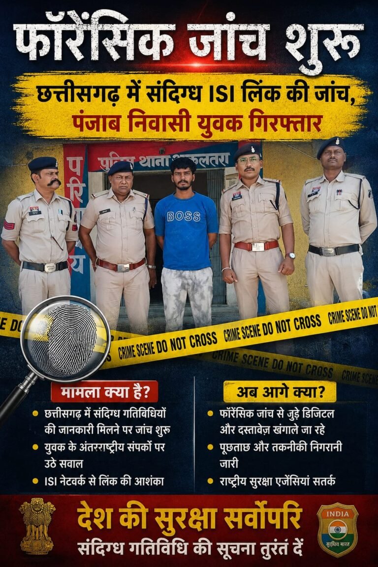 जांजगीर-चांपा में ISI कनेक्शन का खुलासा, संदिग्ध स्लीपर सेल सदस्य गिरफ्तार