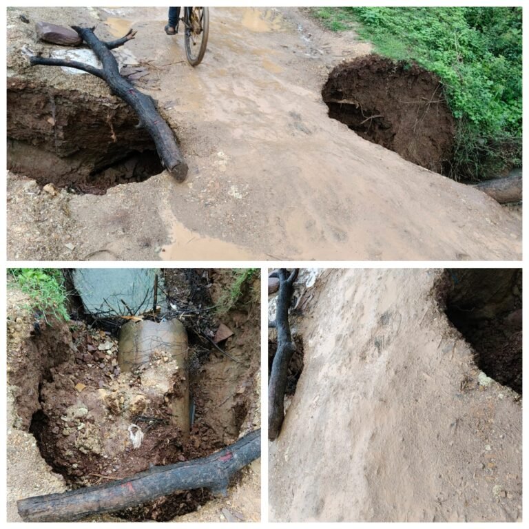 सीपत से नरगोड़ा-पोंडी-ठरकपुर पहुंच मार्ग जर्जर, राहगीरों की बढ़ी परेशानी