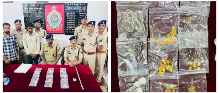 सीपत पुलिस की त्वरित कार्यवाही, 24 घंटे के भीतर ग्राम खम्हरिया में हुई लाखो की चोरी का पर्दाफाश