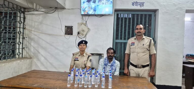 बिल्हा में अवैध शराब पर पुलिस की कार्रवाई, 40 पाव देशी शराब जब्त