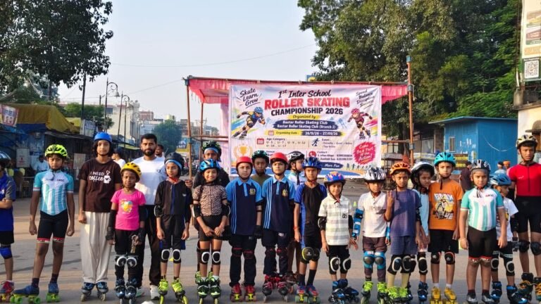 प्रथम इंटर स्कूल रोलर स्केटिंग प्रतियोगिता 2026 में नारायणपुर के खिलाड़ियों का शानदार प्रदर्शन