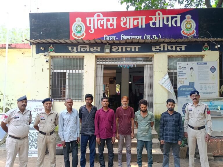 सीपत पुलिस की त्वरित कार्यवाही, 24 घंटे के भीतर बैटरी चोरी के 6आरोपी गिरफ्तार